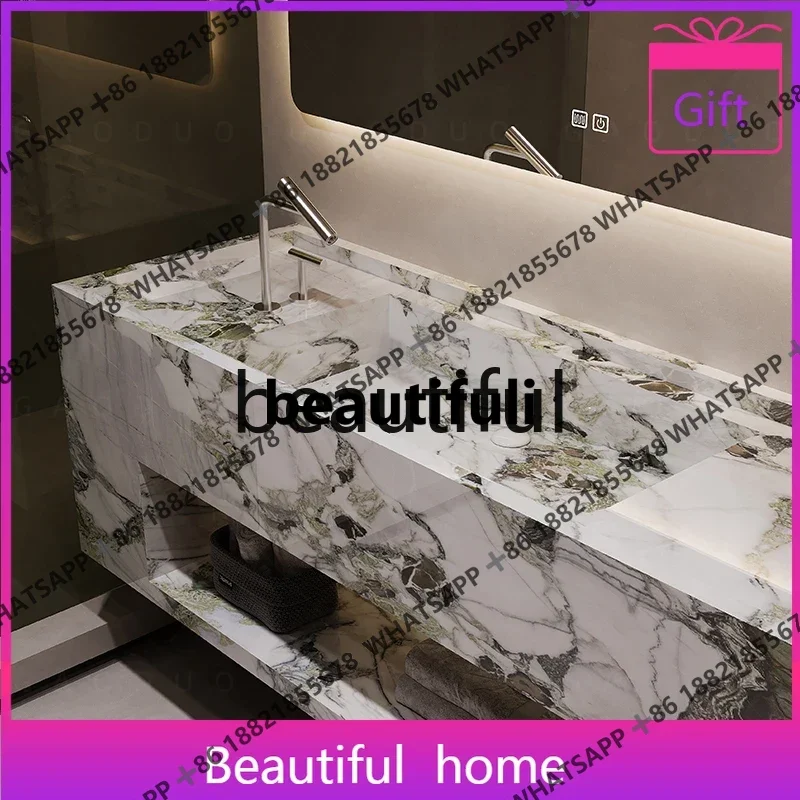 Slate integrated seamless basin bathroom cabinet toilet hotel washstand hand washbasin