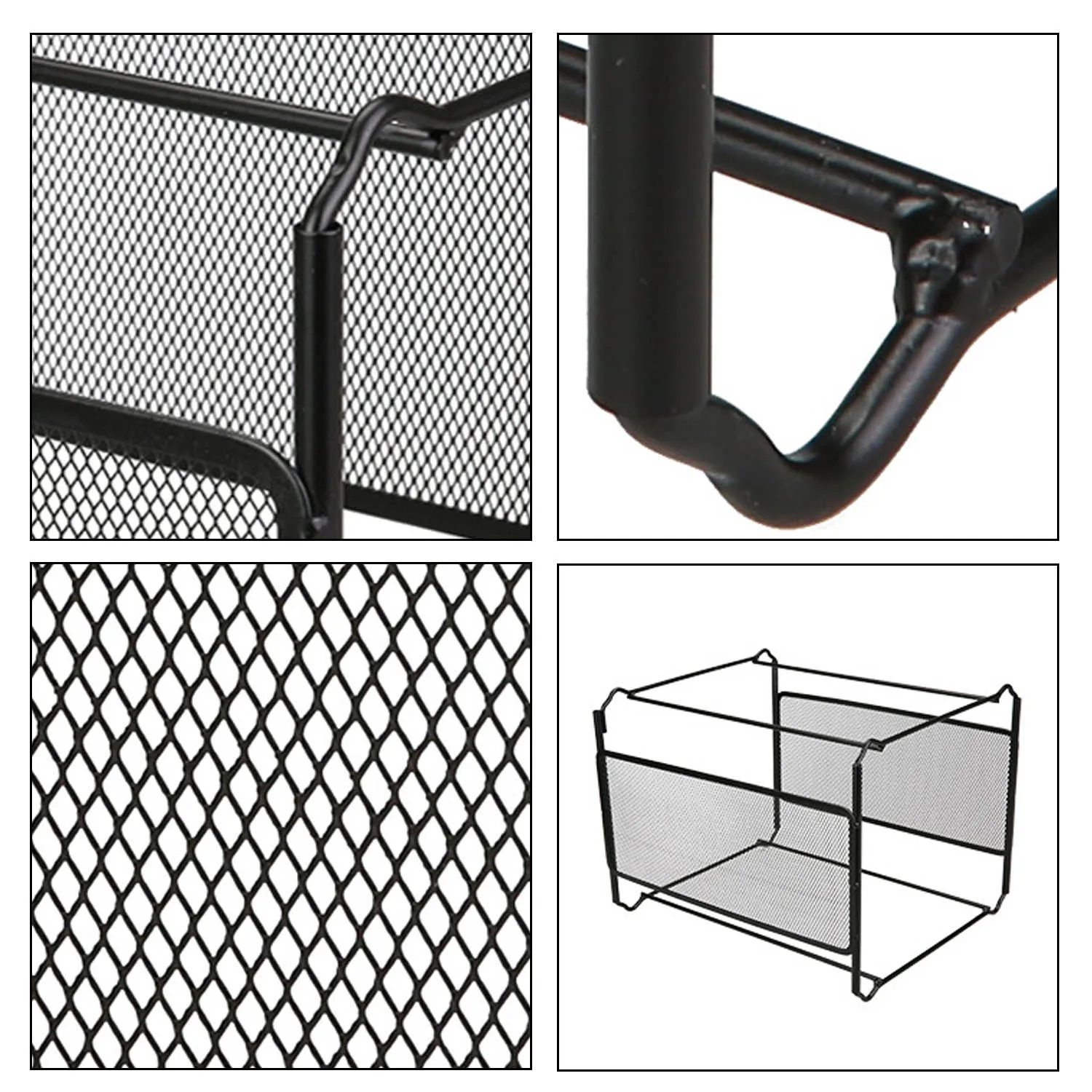 A4サイズのメタルメッシュデスクトップハンギングファイルストレージオーガナイザーホルダーフォルダートレイボックスforTinAurs Regich