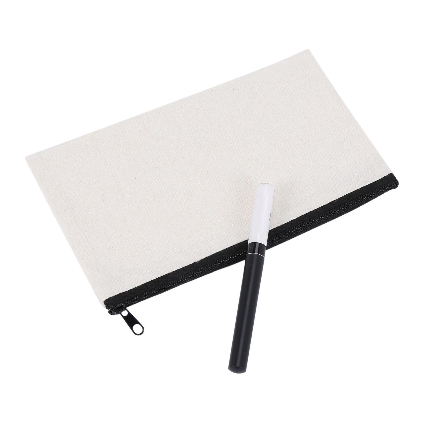 Hot kf-40Pcs Canvas Makeup Bags Canvas Zipper Pouch Bags Pencil Case Blank DIY Bags Cosmetic Pouch For Travel DIY Craft School