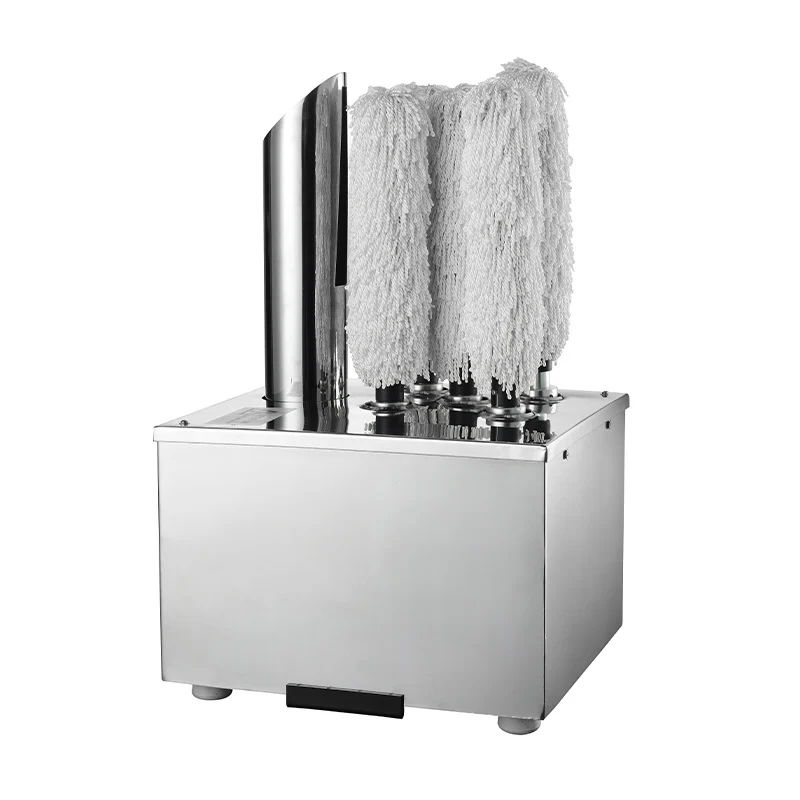 

For 5-Brush Commercial Electric Stainless Steel Polisher Machine 220V Red Wine Shot Glass Cup Dryer for Restaurant