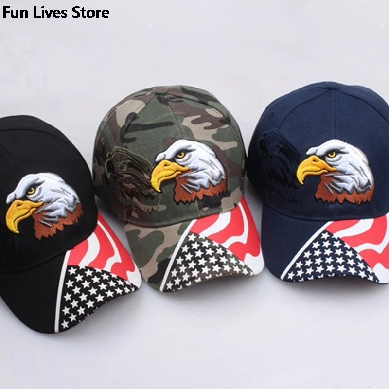 Fashion Animal Farm Snapback Caps Patriotic Embroidery American Eagle And Flag USA Black Trucker Hat Men Women Baseball Cap