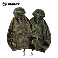 Trendy Outerwear Spring Hooded Camouflage Jacket New Men Windproof Tactics Workwear Outdoors Camping Hiking Hunting Uniform