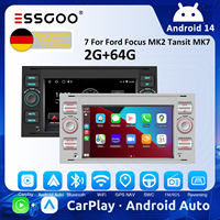 ESSGOO 7” Android 14 Car Radio For Ford Focus MK2 Tansit MK7 2+64G Wireless Carplay WIFI Navigation Multimedia Player ﻿