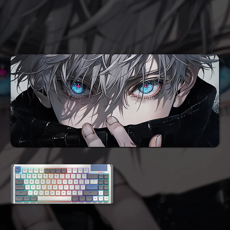

Anime Cool Boy with Blue Eyes Bureaumat Muismat Pc Kast Pad Gaming Accessoires Gamer Toetsenbord Antislip E-Sports Tablemat