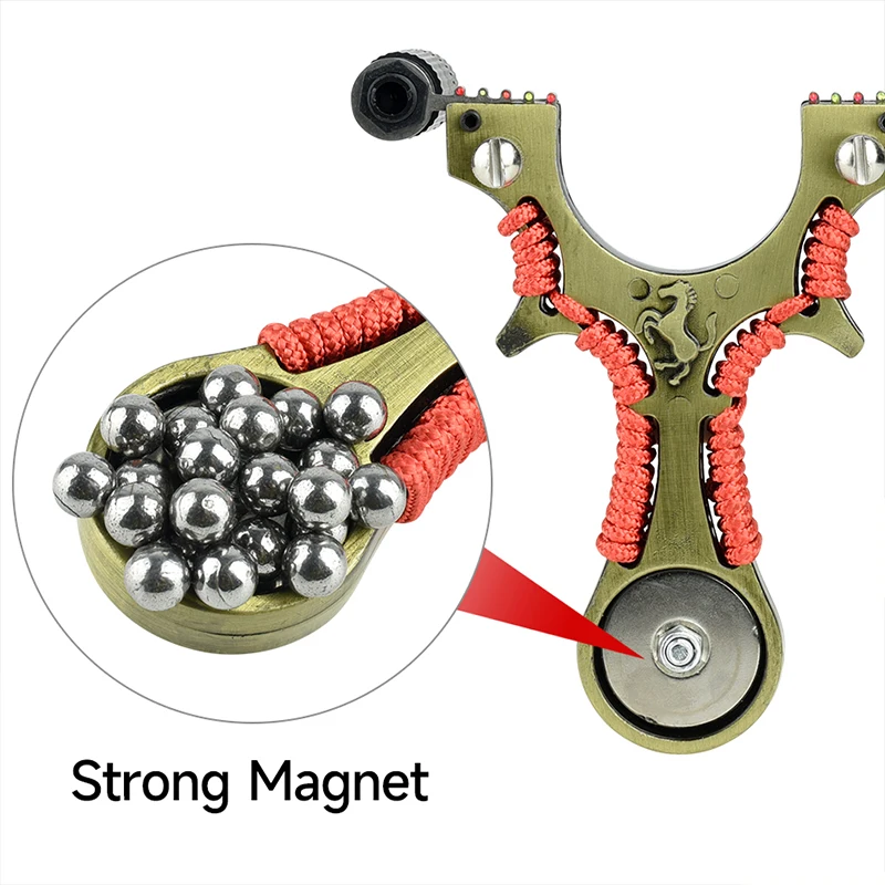 Laser Slingshot Novice Aid Aiming Aluminium Slingshot Rubber Band Hunting Catapult with Strong Magnetic Grip