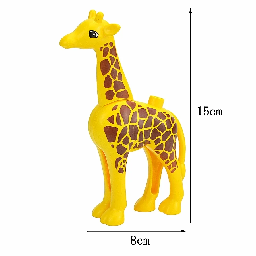 Big Size Building Block Animals Accessories Farm Zoo Dog Dolphin Bear Deer Lion Tiger Giraffe Large Bricks Kid Toy Duploes