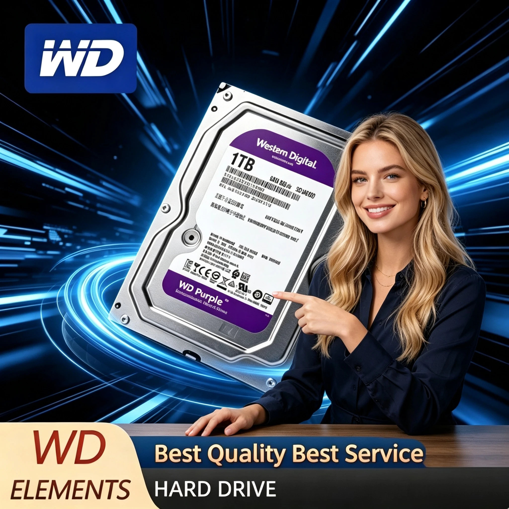 WD Purple Surveillance Internal Hard Drive 3.5-inch 64MB Cache SATA III 6Gb/s 1TB 2TB 3TB 4TB 6TB for CCTV DVR NVR