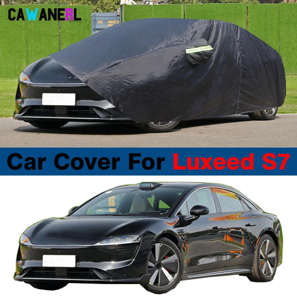 

Black Car Cover Waterproof Auto Outdoor Sun Rain Snow Wind Resistant Cover For Luxeed S7 2022-2025