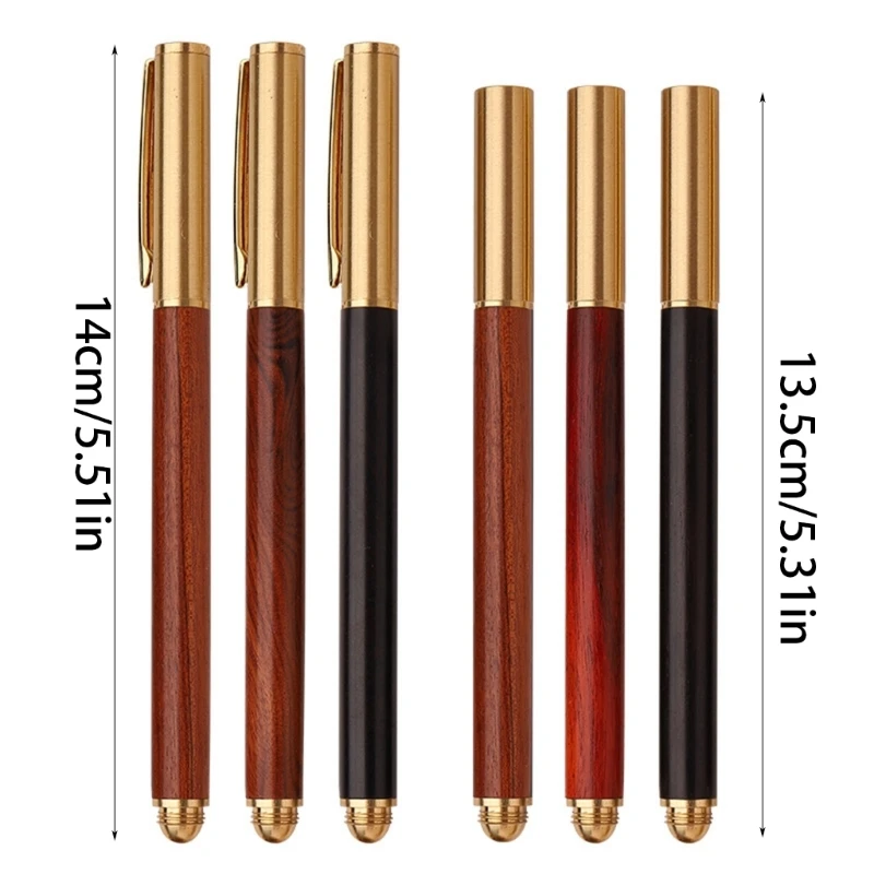 Business Signature Pen Wood Signing Pen Ballpoint Pen Wood Gel Pen Write Smoohtly Pen Refills for Wedding Hotel Office