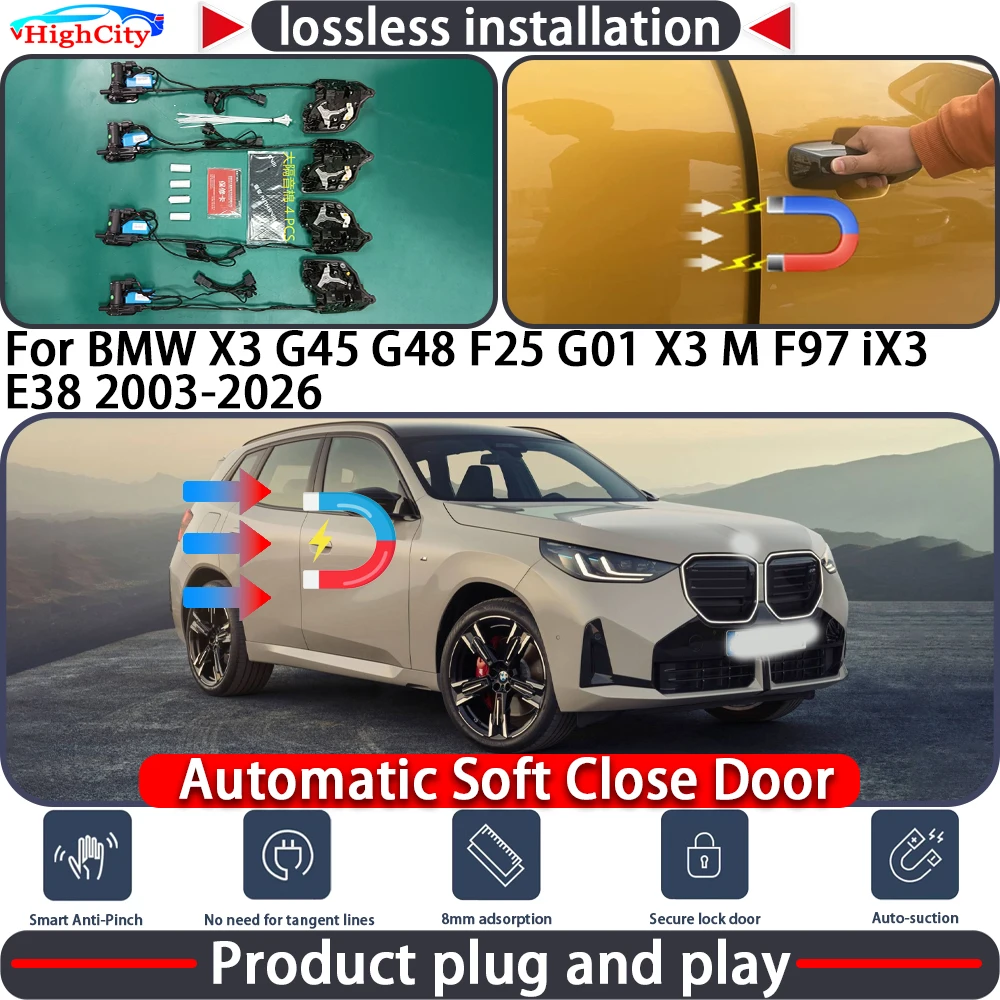 

Electric Closing Door Lock Actuator for BMW X3 G45 G48 F25 G01 X3 M F97 iX3 E38 2003-2026 Soft Close Power Latch System Auto