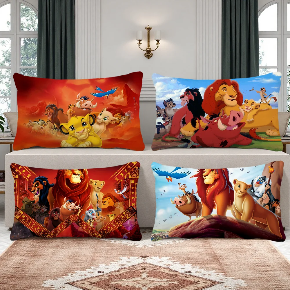 ปลอกหมอนอิงลายการ์ตูน The L-Lion K-King S-Simbas M-Mufasas รูปทรงสี่เหลี่ยมผืนผ้า สำหรับโซฟาในบ้าน ห้องนั่งเล่น ร้านกาแฟ