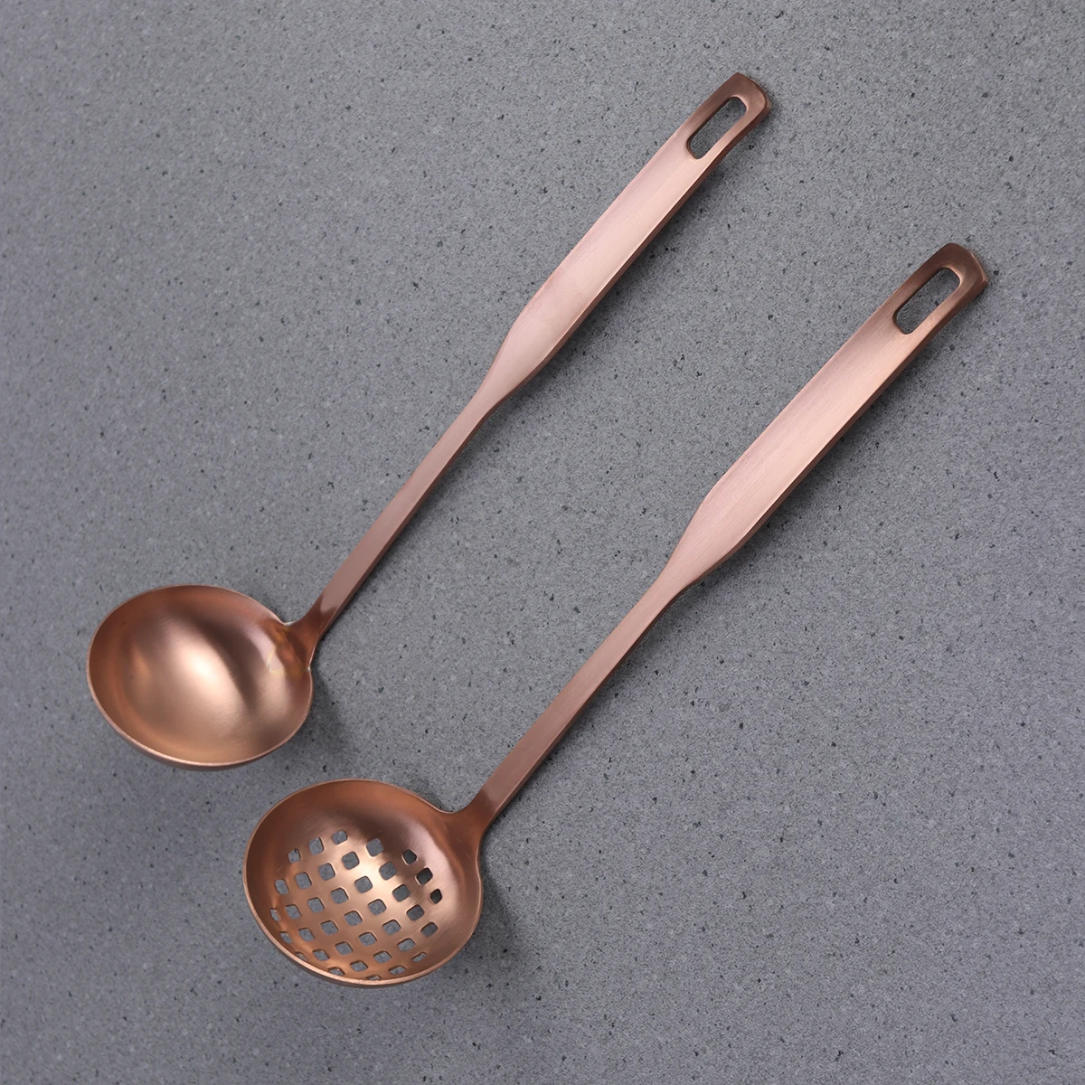 

2 Pcs Stainless Steel Strainer Kitchen Utensils Silicone Cooking Tools Dishwasher Safe Hotpot Skimmer Golden