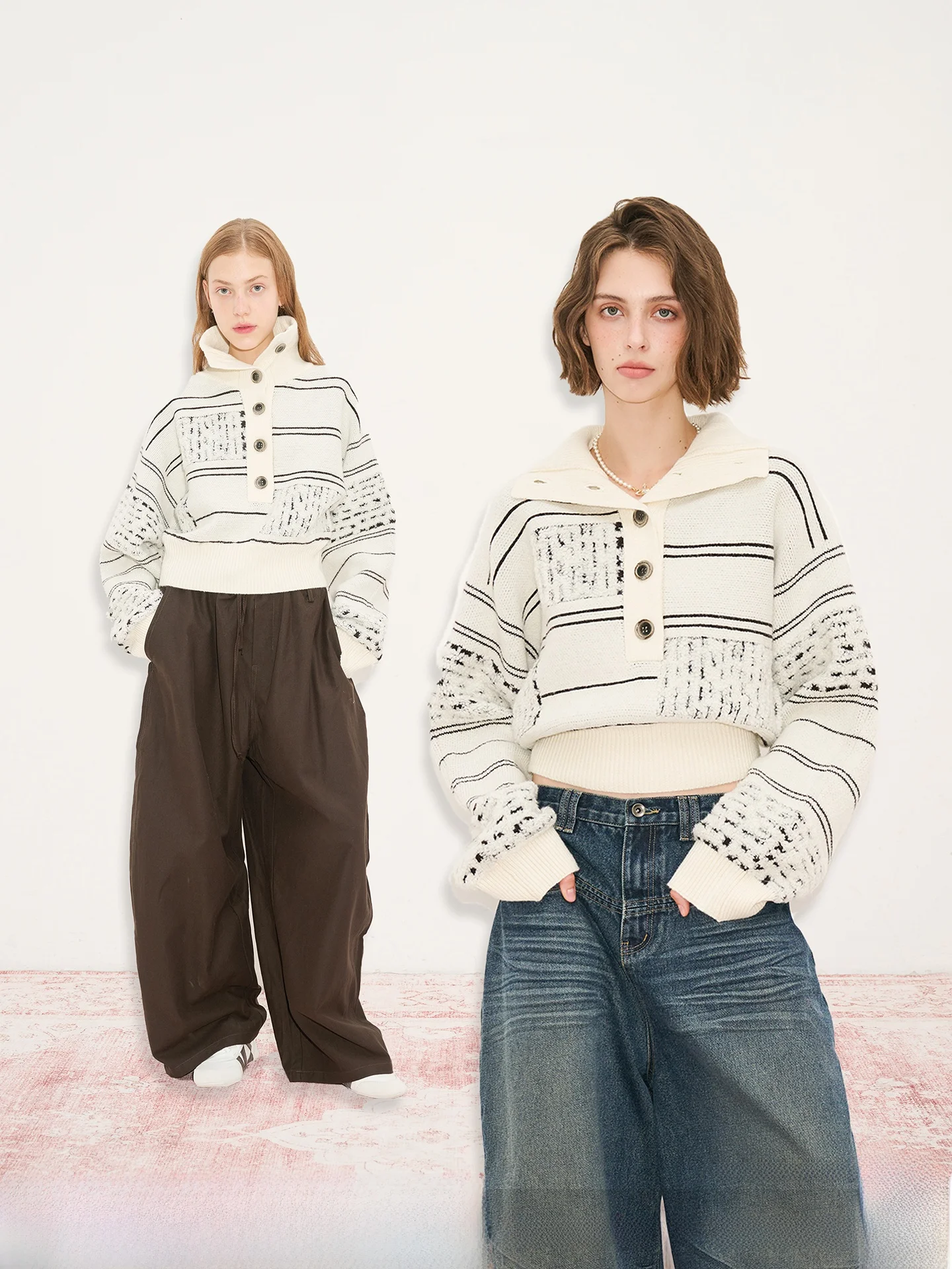 

Museum Naps Knitted ort Svel Sweater Stand Collar Waist-Cinching Design Autumn Winter Women's Faion Warm Thermal Top