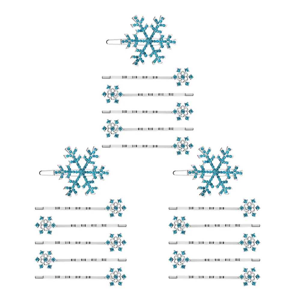 

18 шт., заколки для волос, заколки в виде снежинок, украшения, заколки из сплава, моделирование для девочек, украшения, заколки со стразами, аксессуары