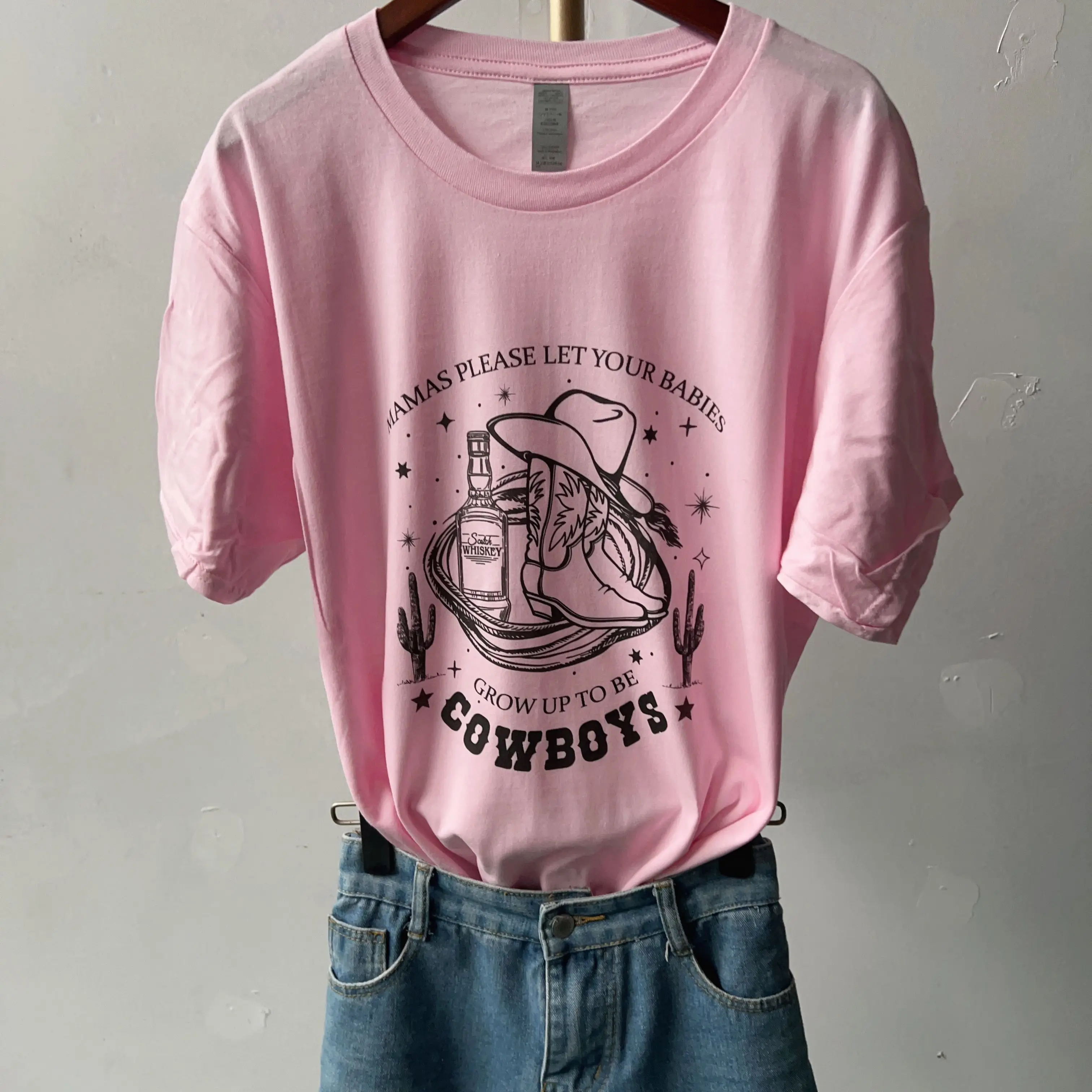 

GrowUpCowboy Letter Women T-shirt Punk Style Funny Tee Vintage Rock Band Music T Shirt 70s 80s Unisex Fashion Clothes