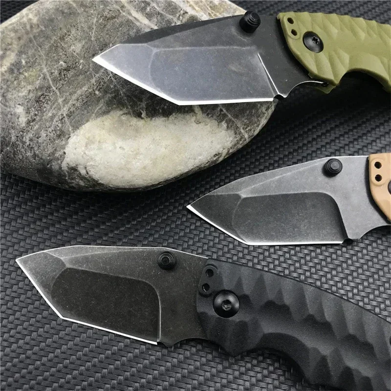 KS 8750 Mini Multicolor Folding Hunting Knife Tanto Flat Blade 8Cr13Mov Blade Outdoors Tactical Survival Knife with Pocket Clip