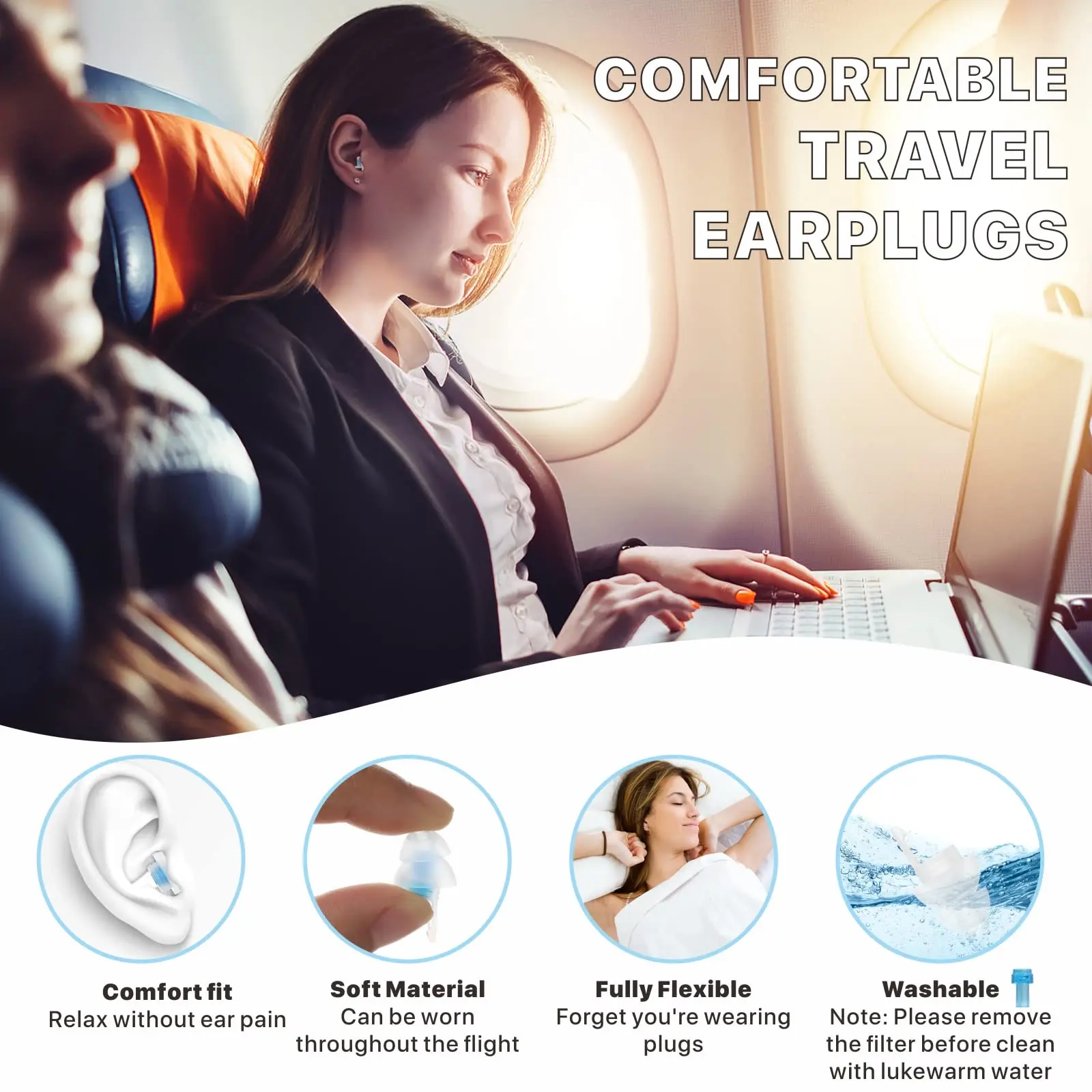 HUAK Reusable High Fidelity Fidelity Ear Plugs – Noise Cancelling for Music, Concerts, Festivals, Musicians, Drummers, DJs