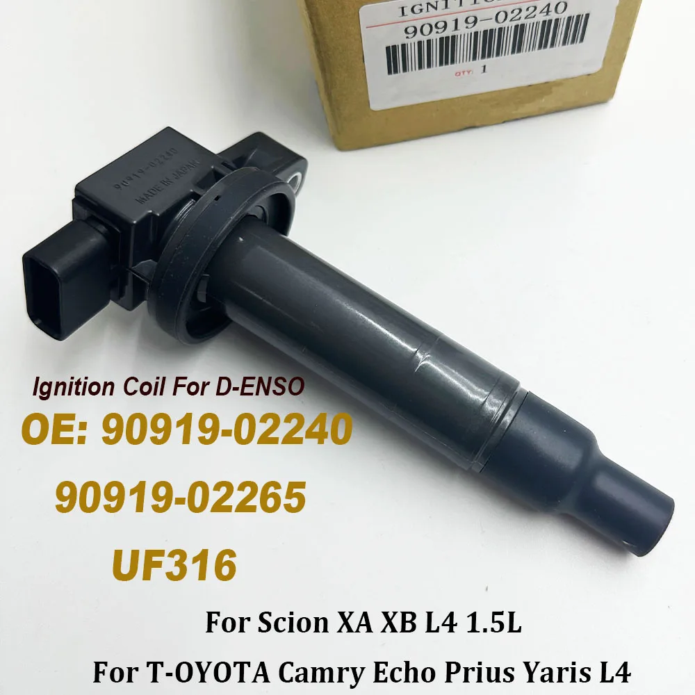 High Quality 90919-02240 90919-02265 Ignition Coil For Scion Prius Yaris 2000-2019 1.5L 1.8L 673-1306 9091902240 9091902265