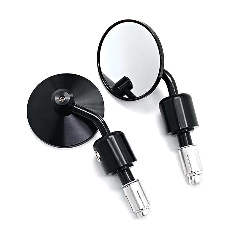 Motorbike Aaccessories Round Bar End Rear Mirrors Motorbike Scooters Rearview Mirror 2Pcs/Pair