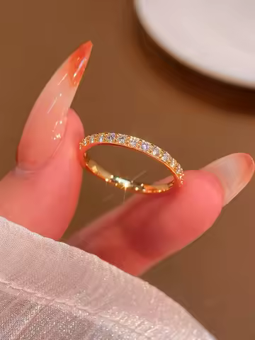 KNB 1.9mm Real Moissanite Ring Matching Wedding Diamond Band for Women 925 Sterling Silver Female Crown Single Tail Ring Jewelr