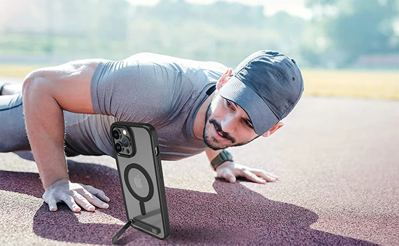Magnetische Handyhülle mit Ständer für iPhone 17 16 14 Plus 15 13 Pro Max 12 11 Schutzhülle Apple Cover mit Aufstellfunktion – Detail 5