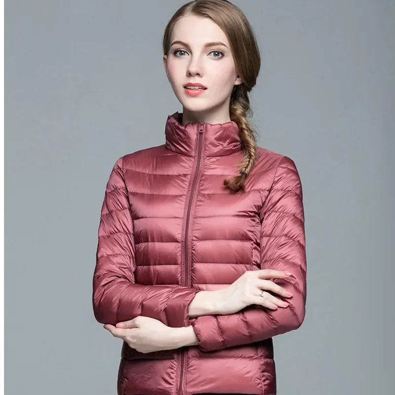 Fashion Winter Autumn Women Long Sleeve White Duck Down Jackets Casual Windproof Hooded Coats