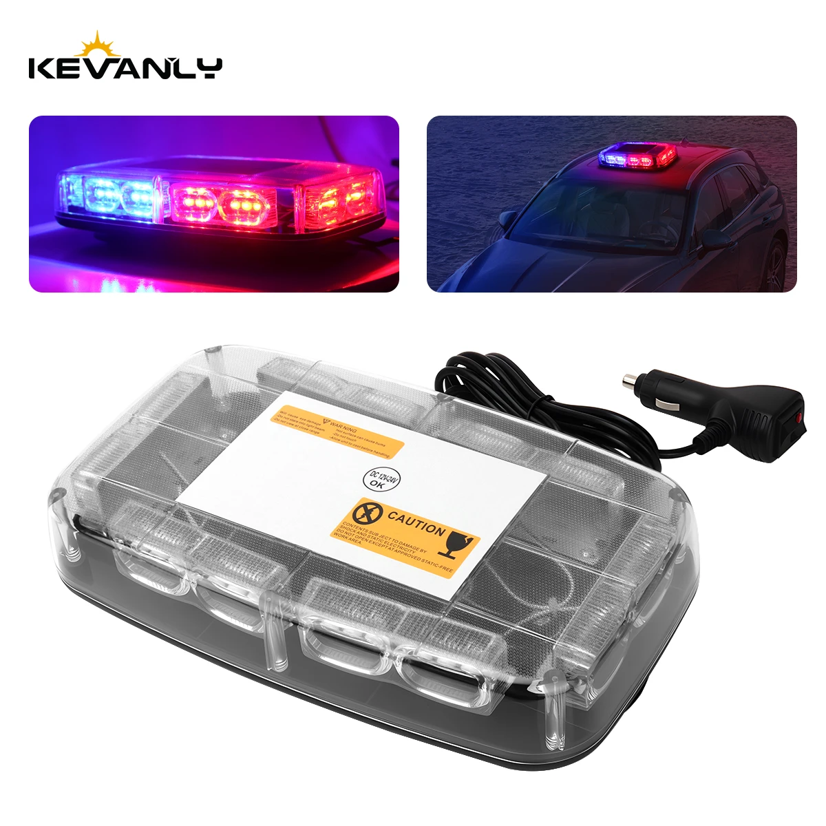 

12V 24V Car Roof Top LED Strobe Warning Light Red Blue Emergency Safety Signal Lamp With Cigar Head Flashing Indicator Light