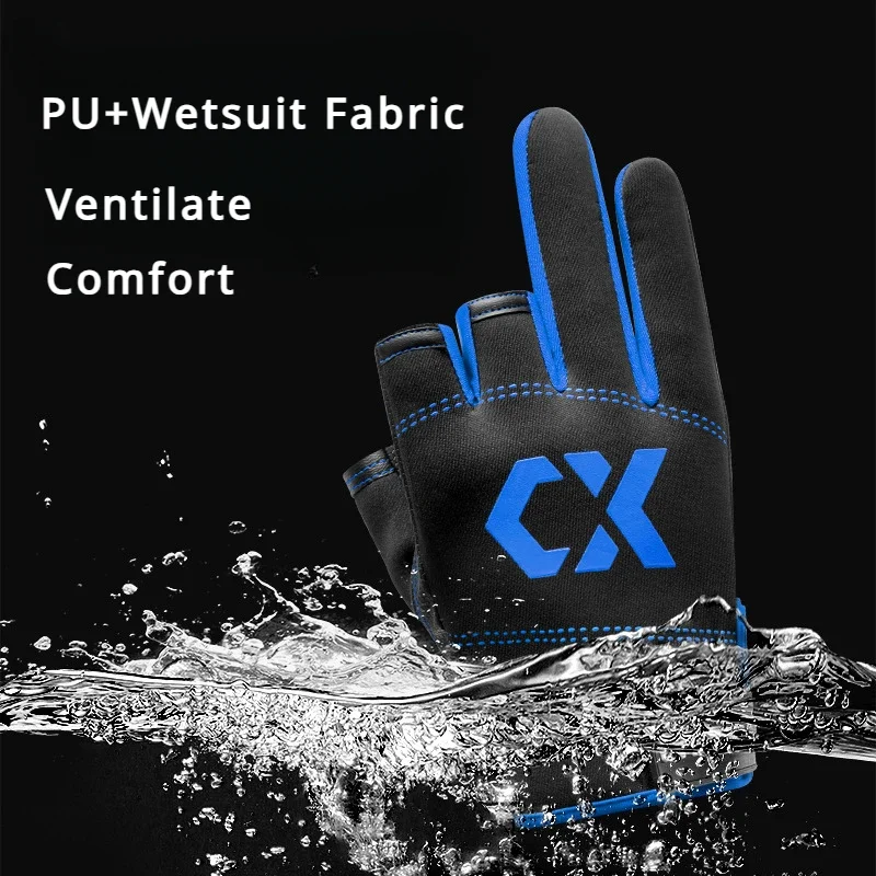 1 paio di guanti estivi per la protezione solare, guanti impermeabili, guanti da equitazione da pesca antiscivolo a tre dita esposti, regali da uomo