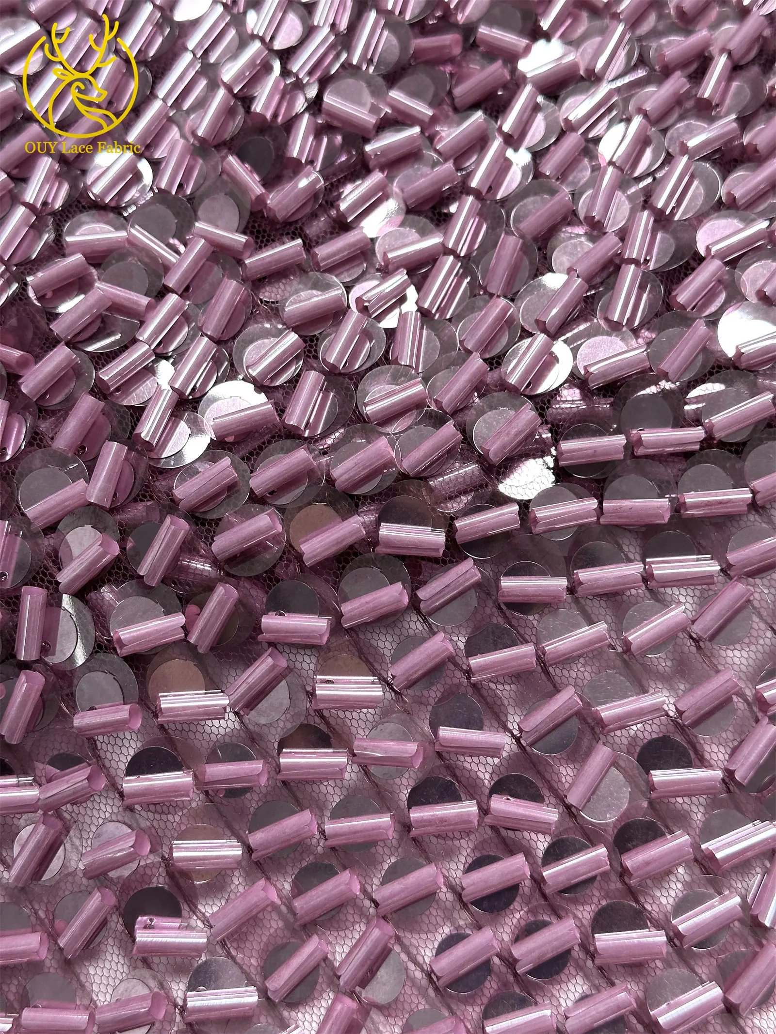 Neues Design Französischer gerollter Pailletten-Spitzenstoff 2026 Hochwertige afrikanische Tüllspitze Nigeria Pailletten-Spitzenstoff für Hochzeitskleider – Detail 20