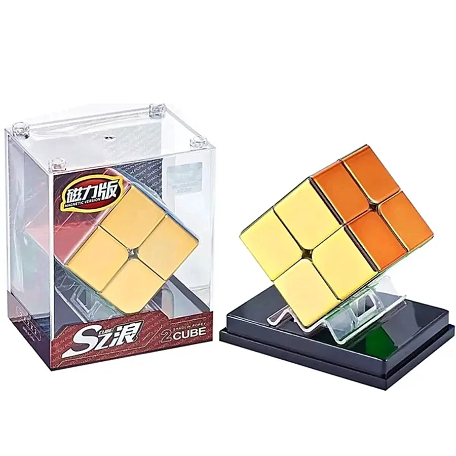 شاولين بوبي سلسلة الكهربائي المغناطيسي 2x2 3x3 المكعب السحري المهنية سرعة لغز كوبو ماجيكو للأطفال أطفال لعبة هدية