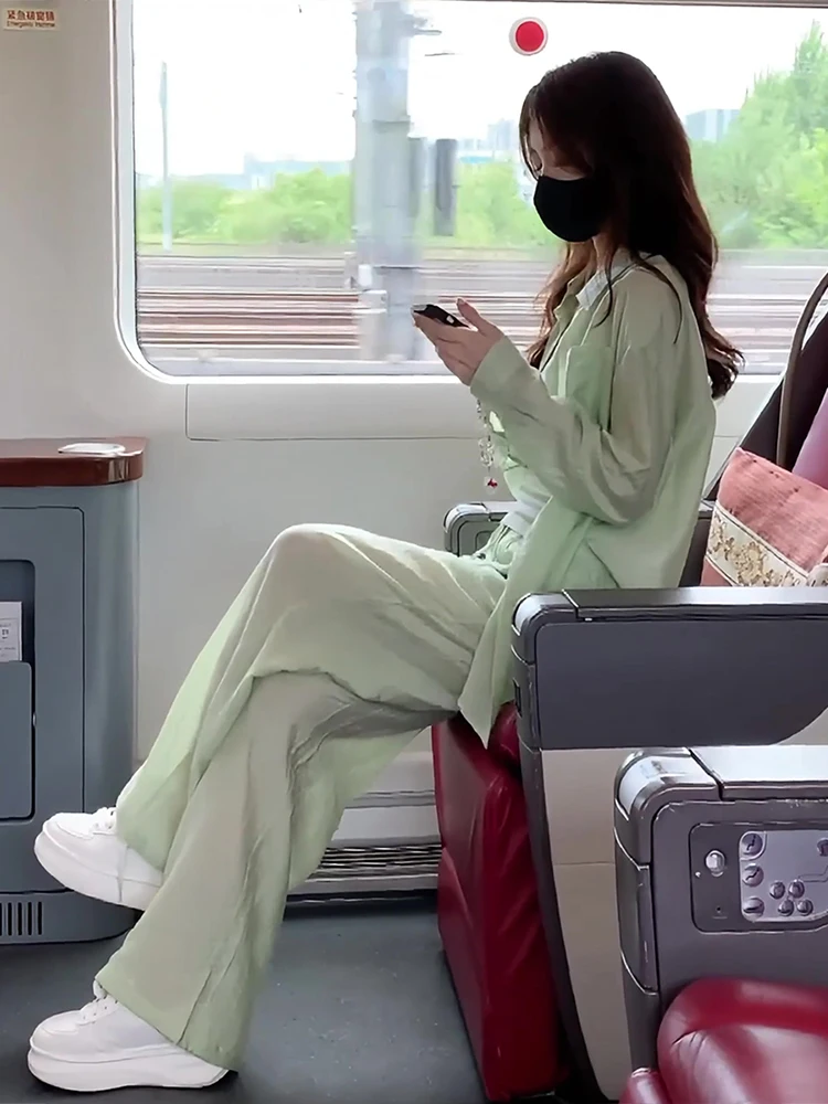 New Summer 2025 Faion Set Beautiful een Sun Protection irt Vest Wide Leg Pants Tee Piece Women's Clothing Ensemble