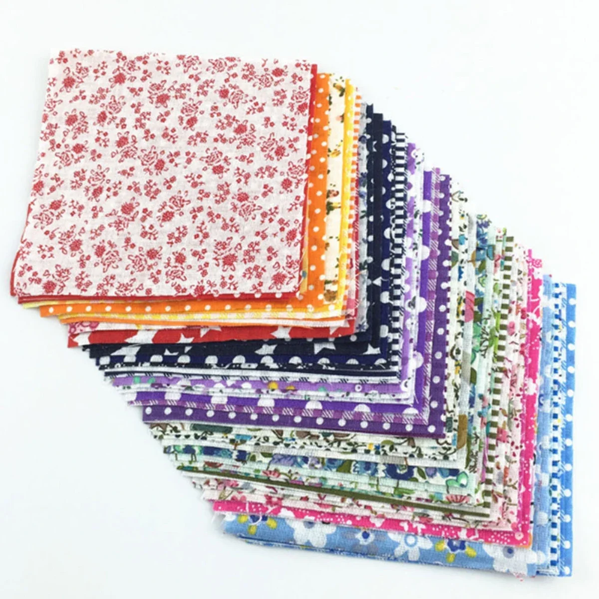 Discover Endless Possibilities with This Set of Assorted Floral PreCut Cotton Fabrics Total of 100 Pieces at Size 10x10cm