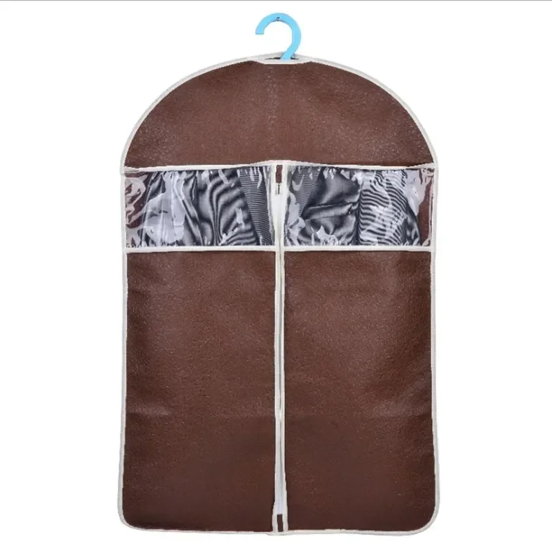 Thick Non-woven Fabric Dustproof Cover Suit Sleeve Embossed Storage Hanging Pocket Clothes DustCover Suit