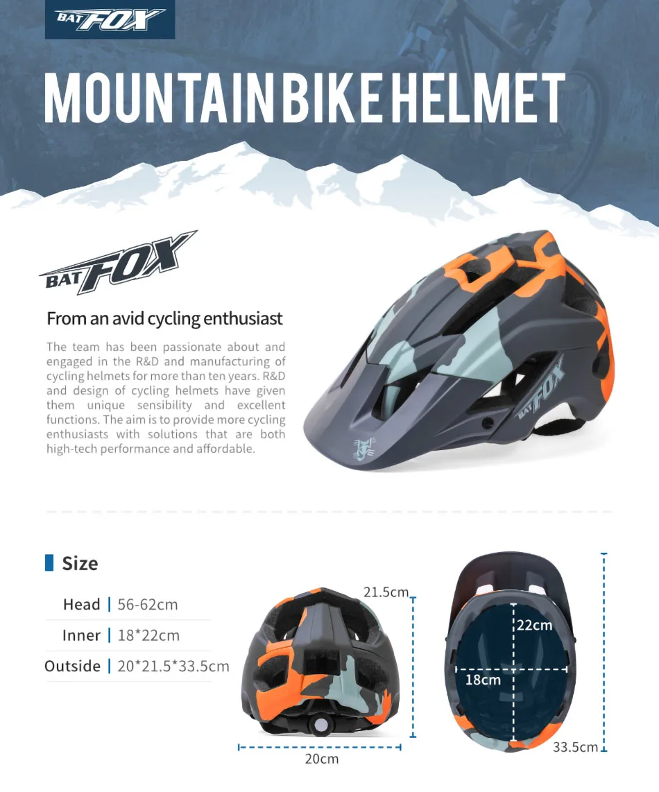 BATFOX Fahrradhelme, stoßfest, verstellbar, atmungsaktiv, für Rennrad, MTB, Fahrradhelm, für Herren und Damen, Casco Ciclismo, Sicherheits-Fahrradausrüstung – Detail 24