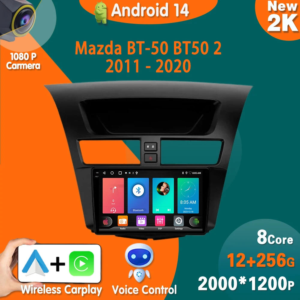 Android 14 For Mazda BT-50 BT50 2 2011 - 2020 Car Radio Stereo Multimedia Video Player Navigation GPS