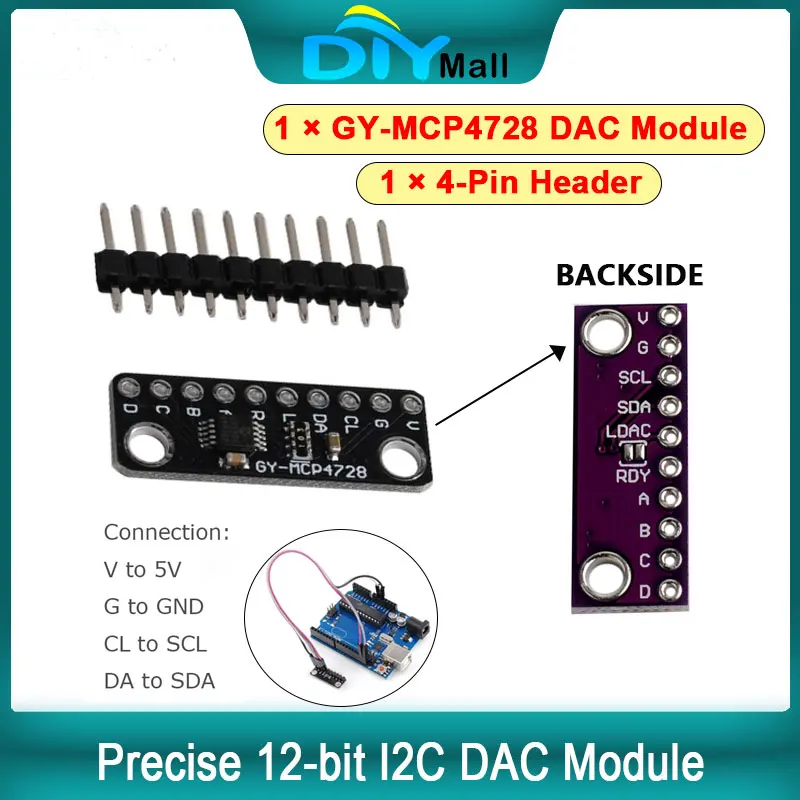 MCP4728 12-Bit Dac … - image