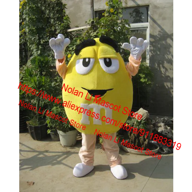 New Chocolate M Bean Mascot Costume Candy Cartoon Anime Cosplay Birthday Party Masquerade Advertising Game Festival Events 596