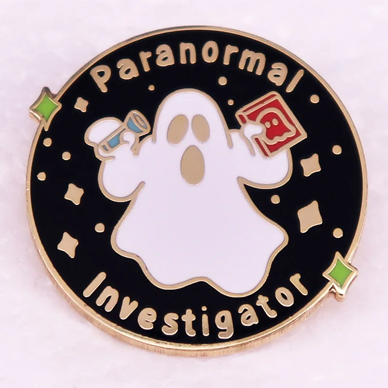 Paranormal investigator Enamel Pin Halloween ghost brooch jewelry Backpack Decorate