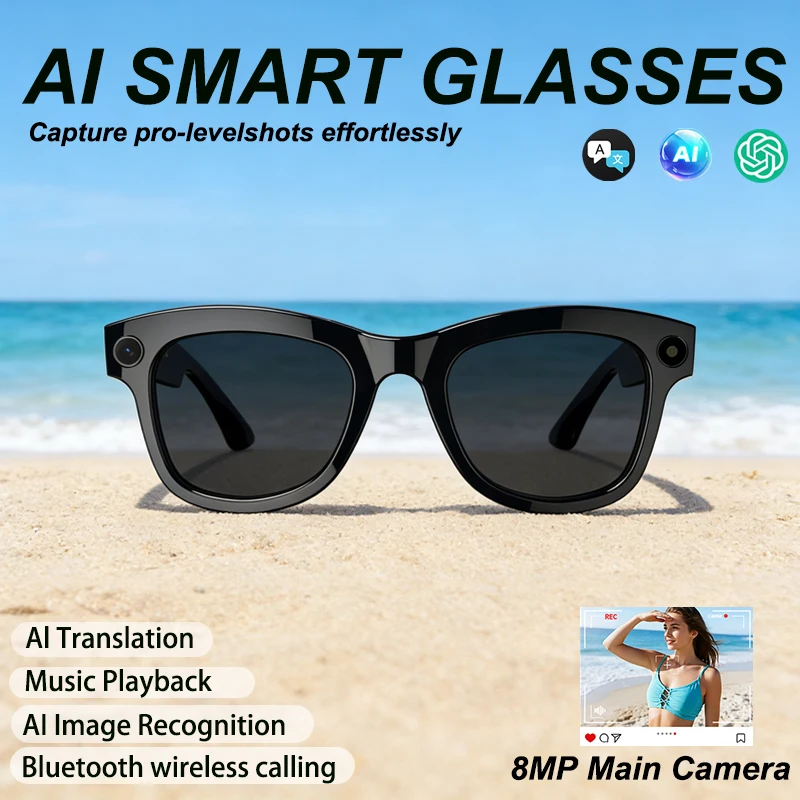 

Новые умные очки с камерой 2026 года, 800 МП, HD-камера, ИИ-вопросы и ответы, ИИ-перевод, музыка, интеллектуальное шумоподавление