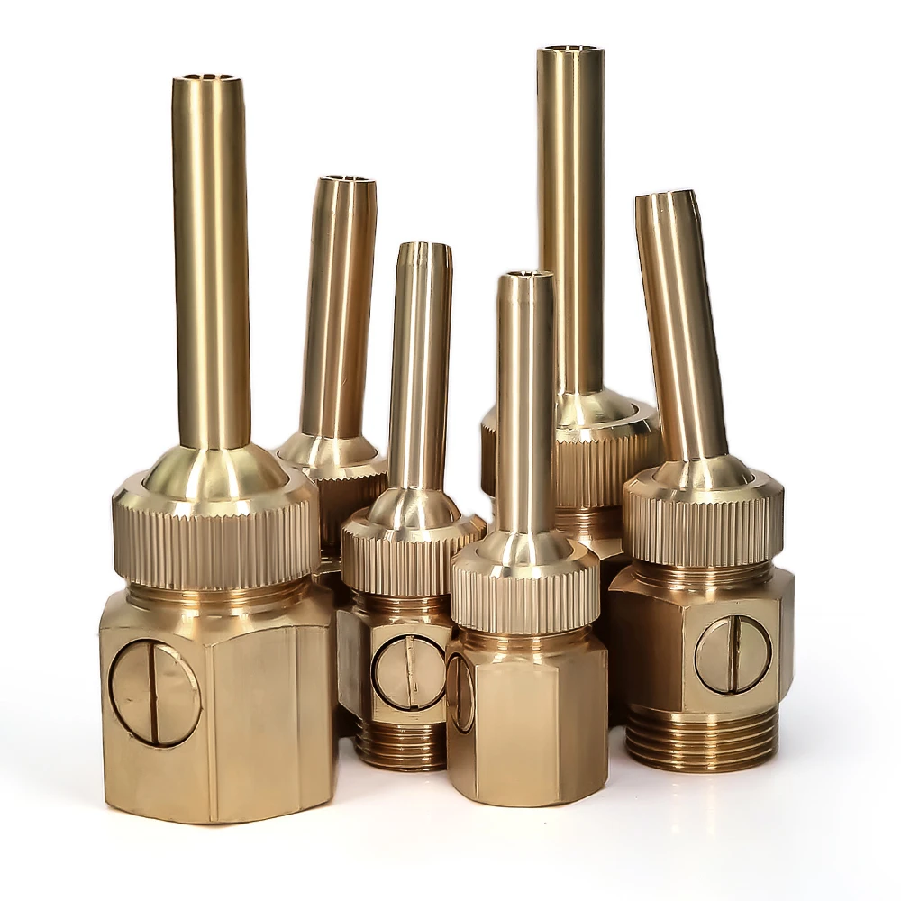 MUCIAKIE 1/2" 3/4" 1" verstellbare Messing-Brunnendüse, integriertes Ventil, Garten, Hof, dekorieren, Wasservorhang, Teichstrahl, gerader Sprinkler