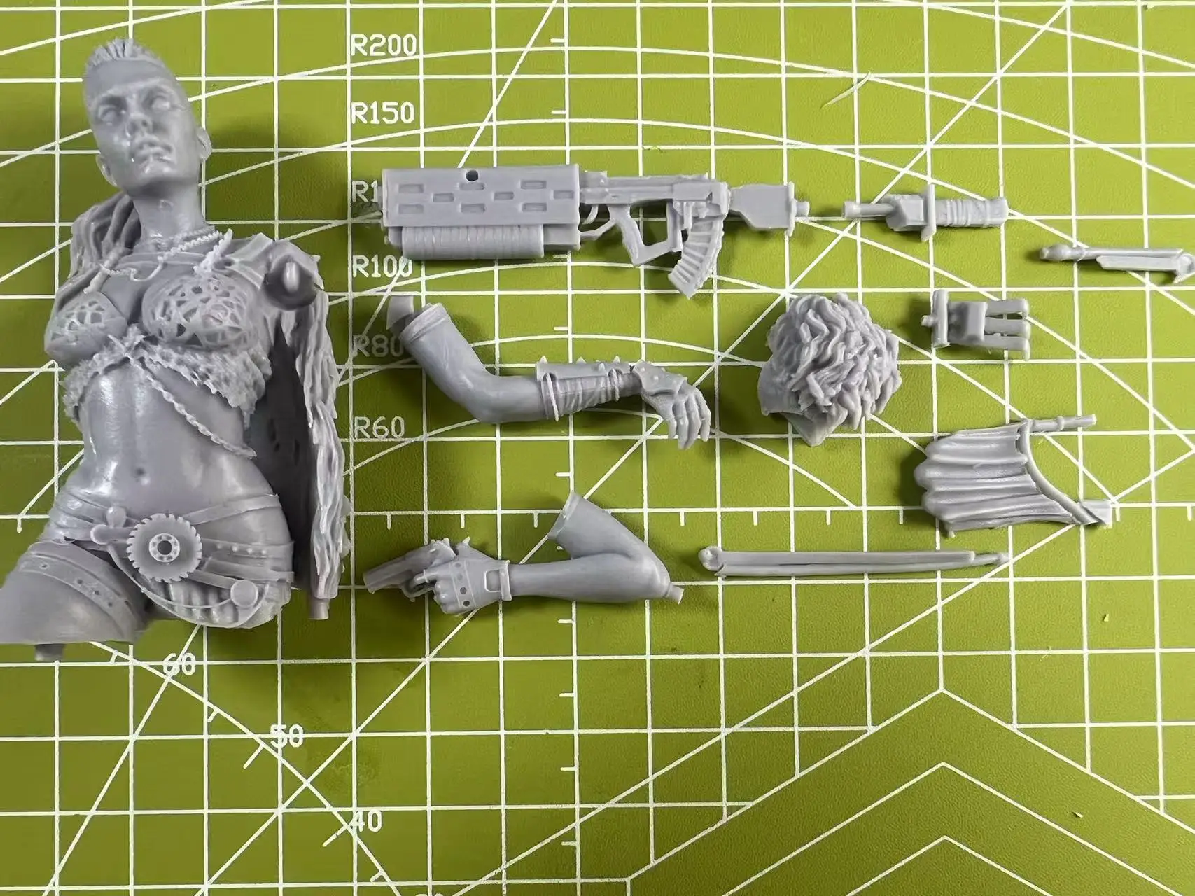 High Quality 1:10 Die-casting Resin Model Assembly Resin Bust Statue Female Hunter Unpainted State