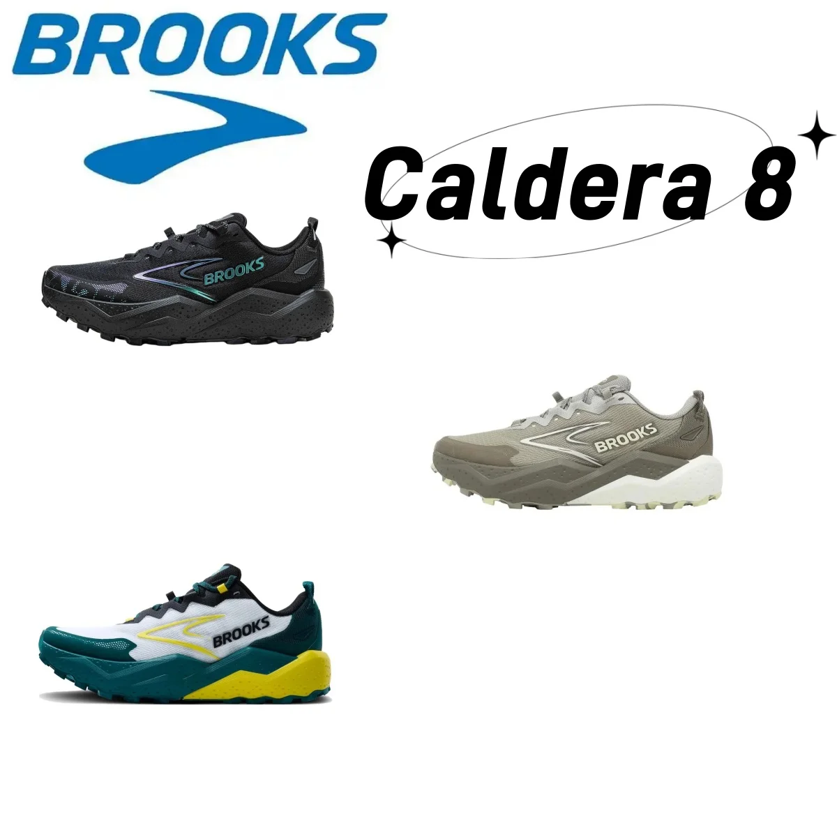 Brooks Caldera 8 Zapatillas de deporte informales para hombre, cómodas y acolchadas, para entrenamiento deportivo de carreras, zapatillas profesionales para correr