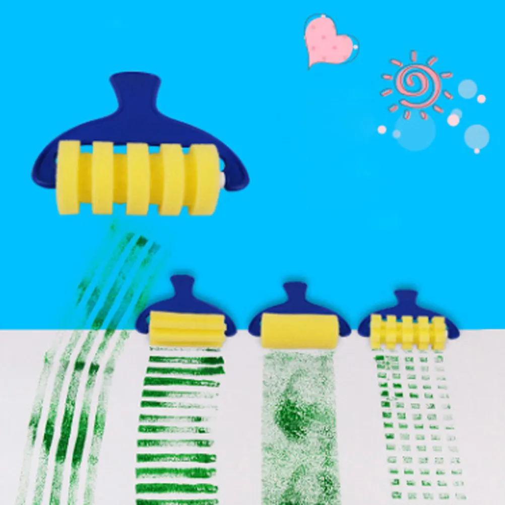44Pcs Art Painting Sponge Brush Set Strong Handle Suitable for Small Hands Kids Early Educational DIY Graffiti Seal Drawing