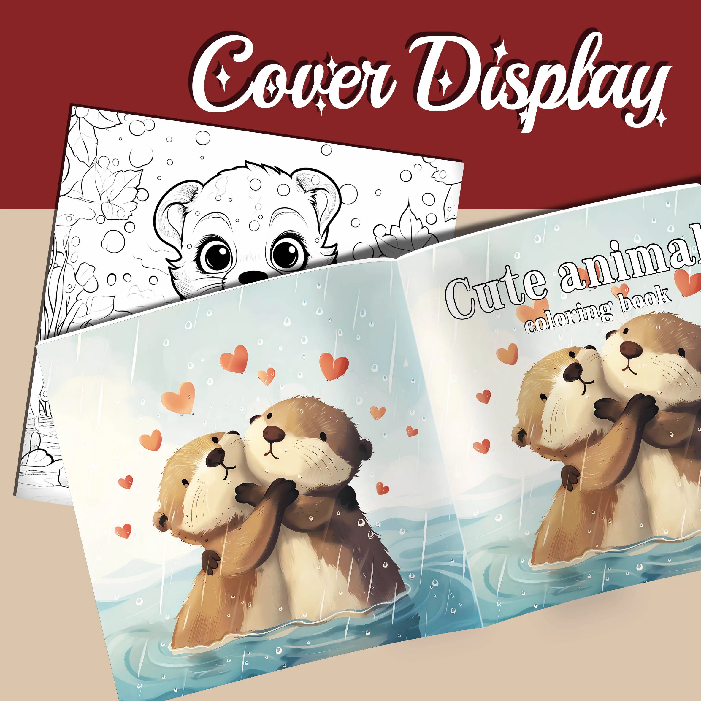 Cute Animal Adult Picture Book – 20 Pages of Adorable Animal Line Art for Relaxation and Color Practice