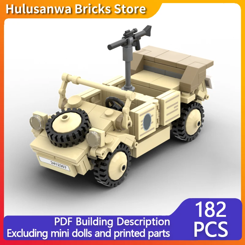 

Kubelwagen WW2 немецкая модель автомобиля для персонала MOC, строительные кирпичи, военное оборудование, модульные технологии, подарки, праздник, сборка, детские игрушки