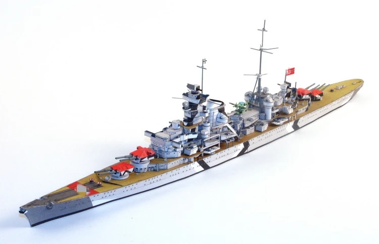 1:400 Scale WW2 Prinz Eugen Heavy Cruiser DIY Handcraft Paper Model Kit Handmade Toy Puzzles