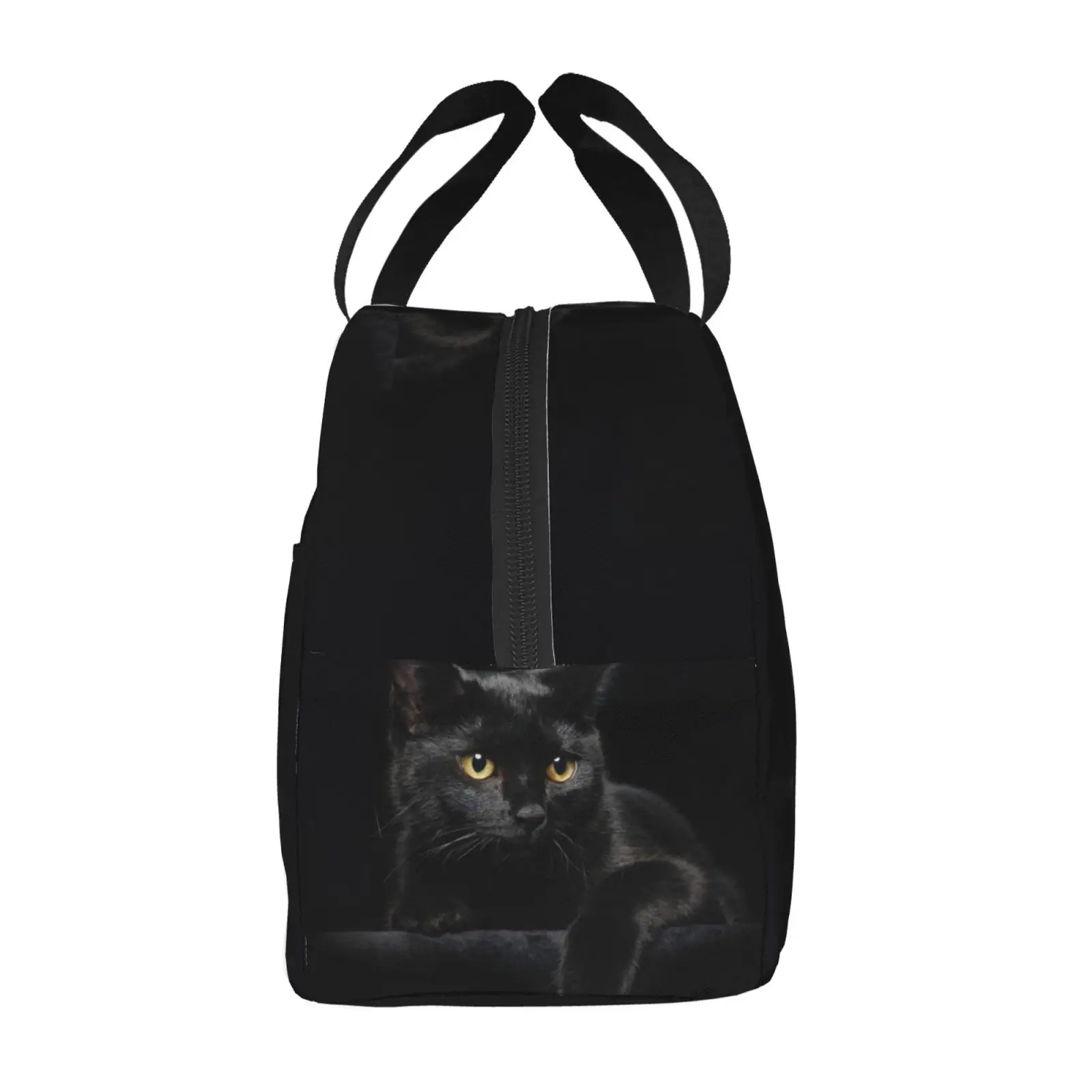 Black Cat Lunch Box for Girls Insulated Cute Lunch Bag School Lunch Bags Reusable Lunchboxes Snack Bag Kawaii Lunch Box