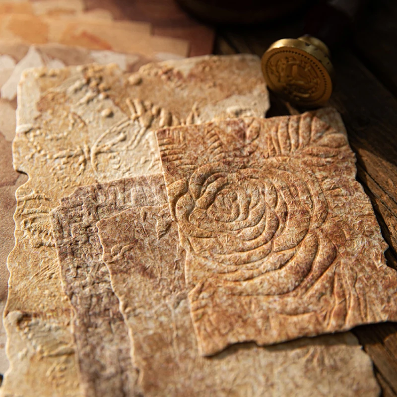 28pcs/pack Vintage Reliefs Texture Paper DIY Scrapbooking Collage Materials Decor Journal Aesthetics Stationery Paper