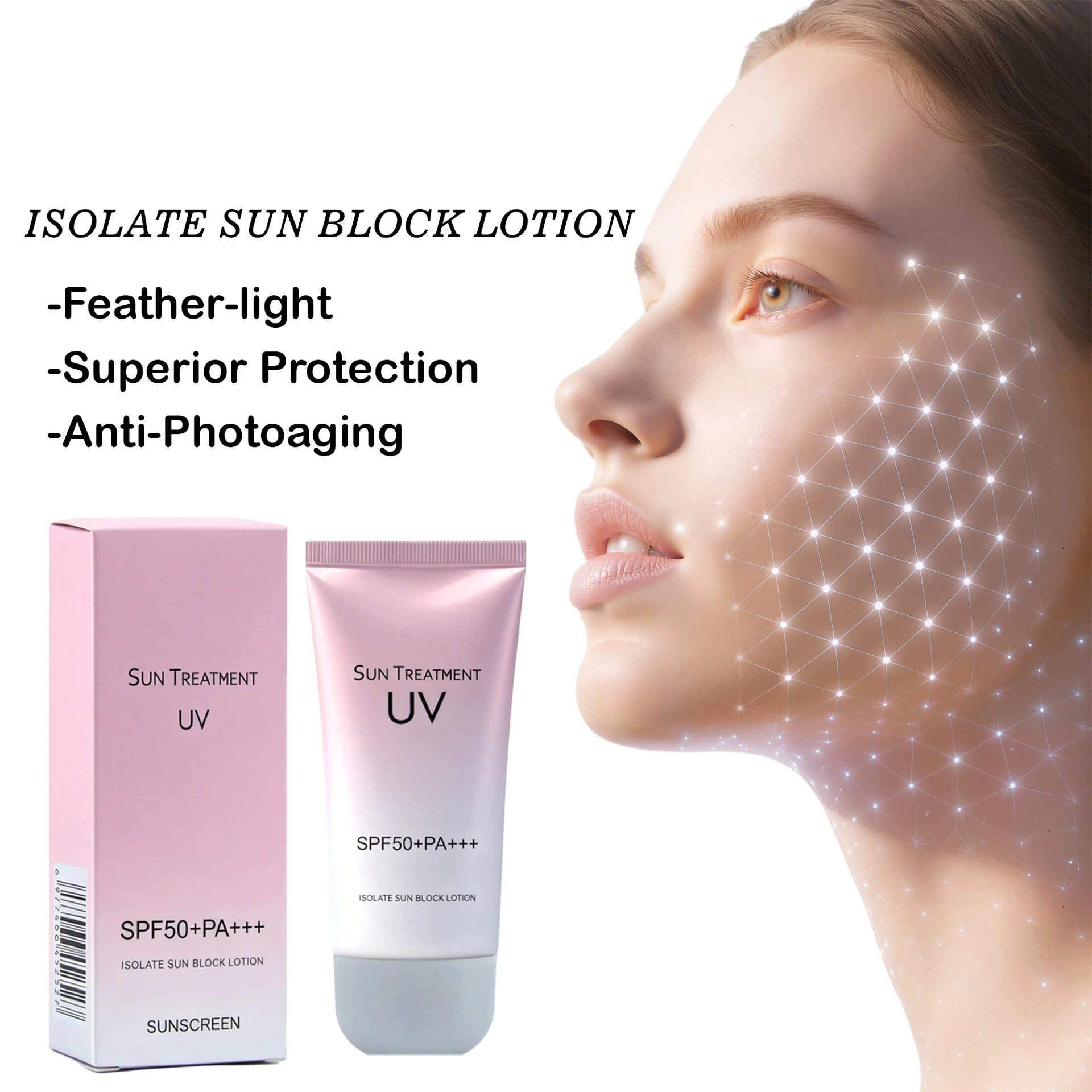 High-power Isolation Sunscreen Lotion, Refreshing and Moisturizing, Long-lasting Waterproof, The Best Gift for Summer