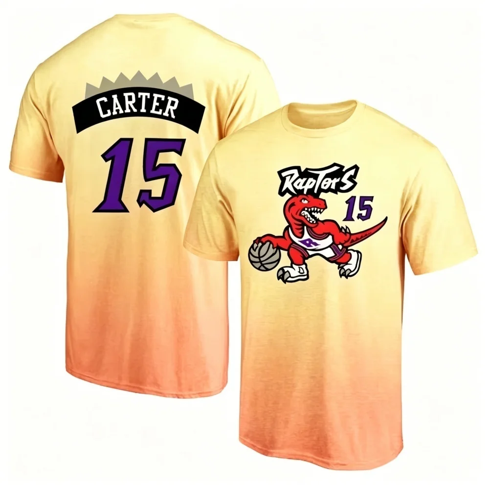 Camiseta de Basquete com Gradiente, Manga Curta, Casual Esportiva para Fãs